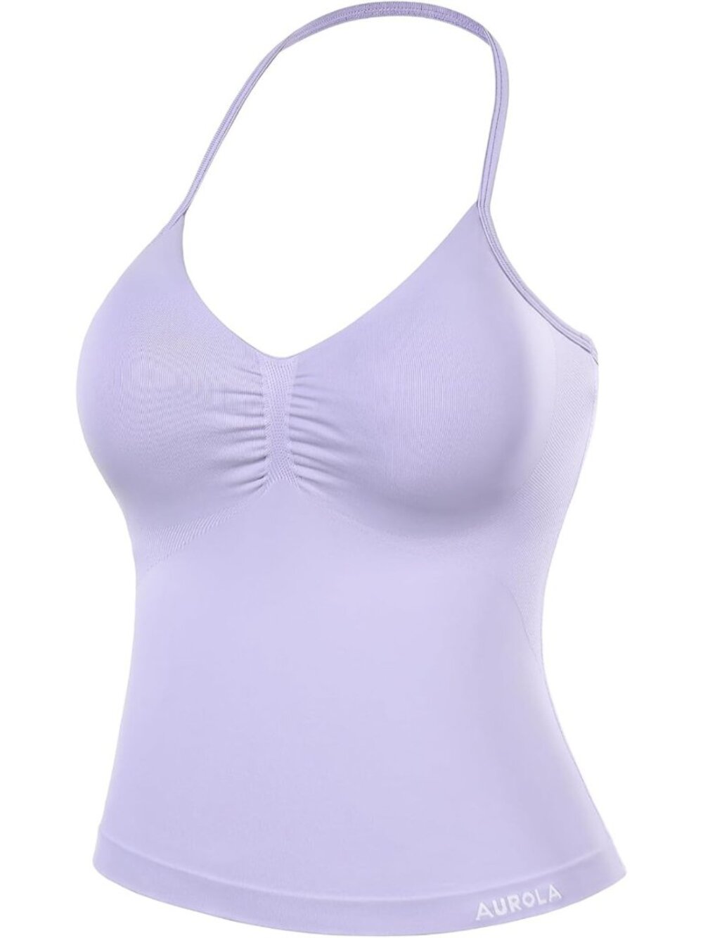 Strappy Longline Workout Halter Top with Removable Cups - Padded Gym & Yoga